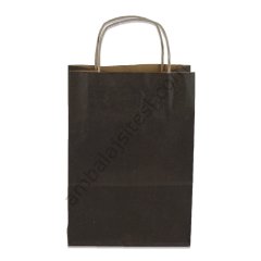 Çanta Kraft 18x24x9 cm Burgu Sap Kahverengi 50 Adet