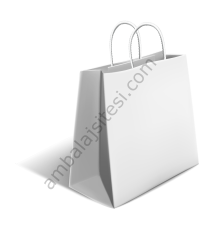 Çanta Beyaz Kraft 32x40x12 cm Burgu Sap Beyaz 50 Adet