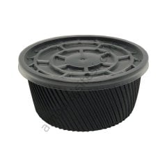 Çorba Kase Tırtıklı Siyah Plastik Kap+Kapak 16 OZ 25 Adet